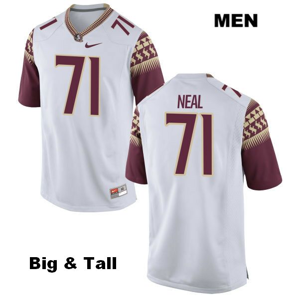 Men's NCAA Nike Florida State Seminoles #71 Chaz Neal College Big & Tall White Stitched Authentic Football Jersey PDR8469KD